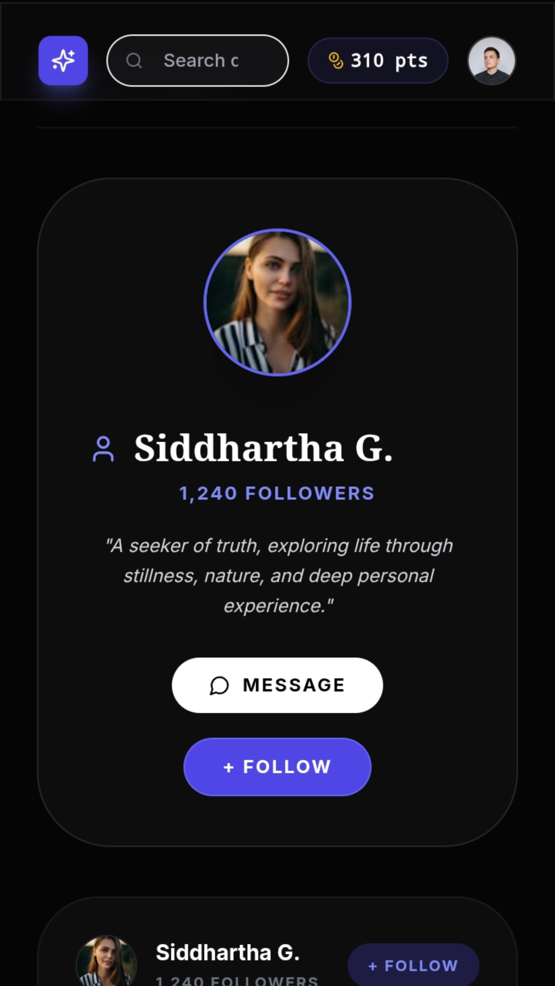 User Profile Screen