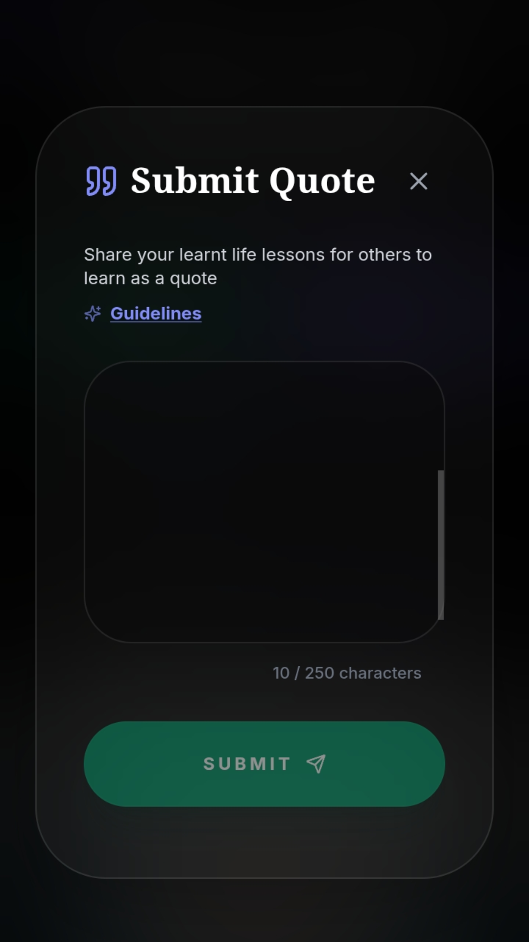 Quote Submission Interface