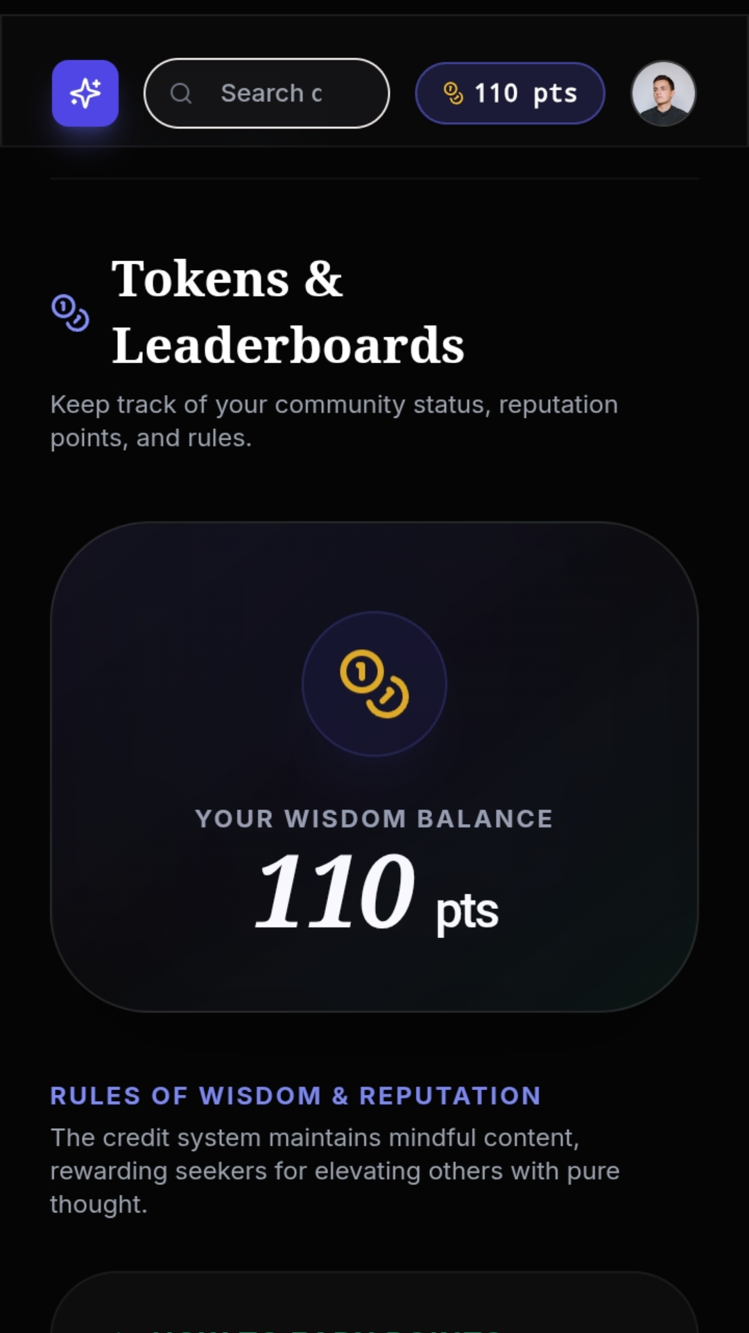Tokens and Rewards System